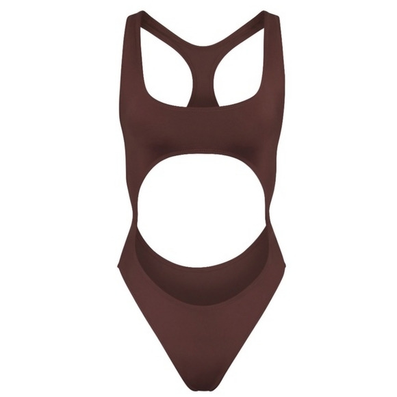 NWT Skims | Monokini Cocoa Chocolate Brown One Piece Swimsuit Womens 2X - Picture 3 of 11